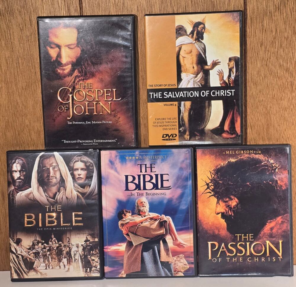 Christian DVD Movie Lot 5 The Bible Passion Of The Christ Gospel Of John Jesus